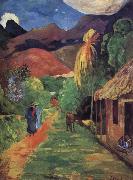 Paul Gauguin Tahiti streets oil